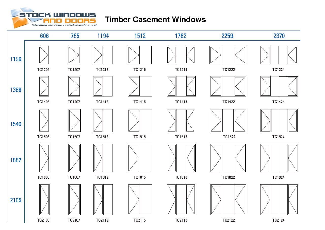 Peachtree Window Size Chart